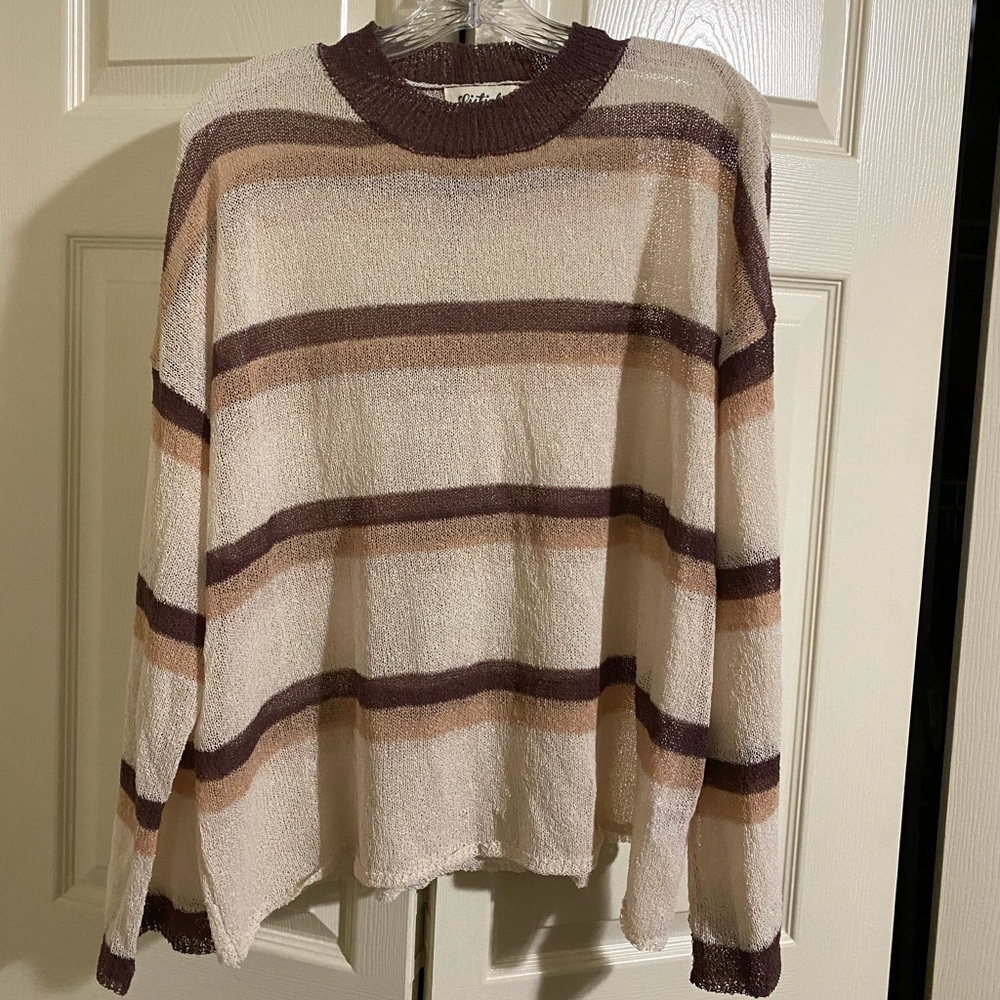 Listicle Striped Brown/Cream Sweater
